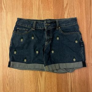 Faded Glory Pineapple Denim Shorts Size 4